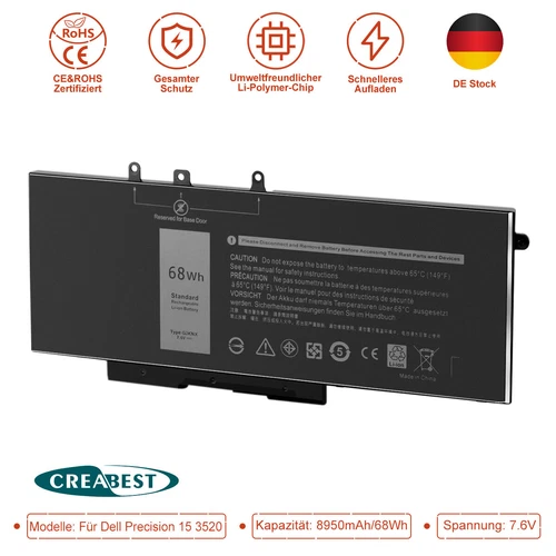 8950mAh GJKNX GD1JP Akku Für Dell Latitude 5480 5580 E5480 Precision 15 3520 Neu