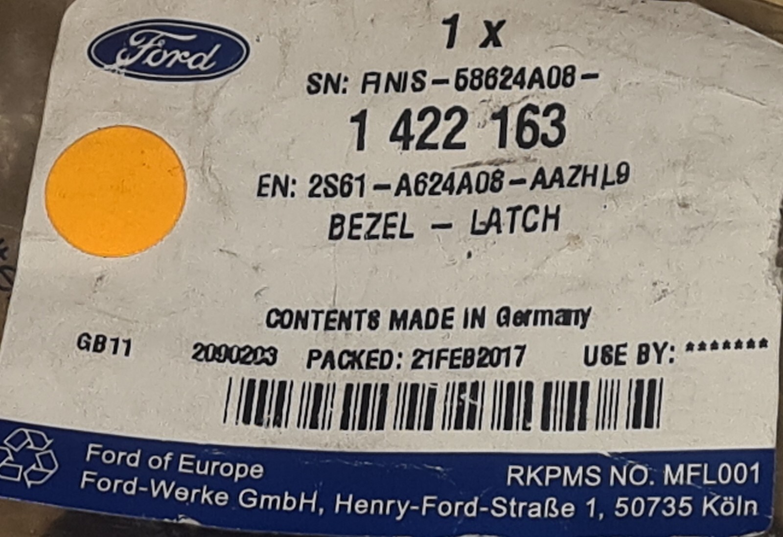 Genuine Ford Fiesta Mk6 Fusion Latch Bezel 1422163 for sale online  