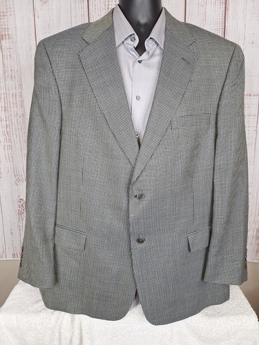 Palm Beach Sport Coat Mens 48R Multicolor Check Bamboo Wool Single Vented - Picture 4 of 11