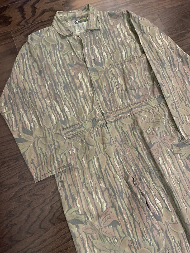 Vintage Camo Camouflage Hunting One Piece Suit Coveralls Mens Large Vtg RealTree - Image 2 of 4