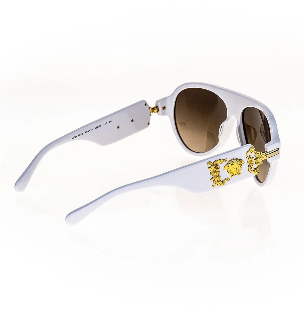VERSACE 4323 Rock Icon Medusa White Gold Brown VE4323 Aviator