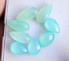 28.20 Carat Natural Green Chalcedony Pear briolette cut Gemstone Lot
