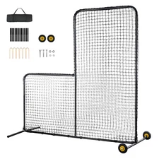 Uimoso L Screen Baseball Pitching Net for Batting Cage Softball Screen 7x7ft