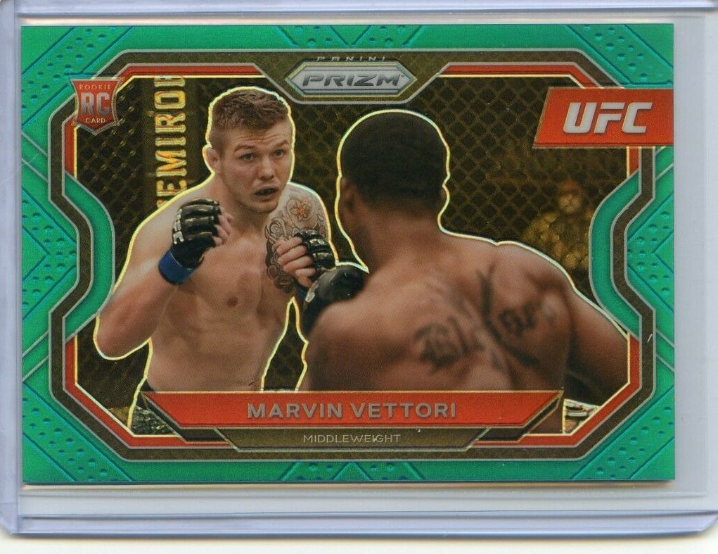 2021 Panini UFC Prizm MARVIN VETTORI RC ROOKIE Teal Prizm Refractor No143 #12/49