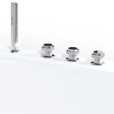 AQUADE 4-Loch-Wannenrandarmatur mit Handbrause für Badewanne Whirlpool