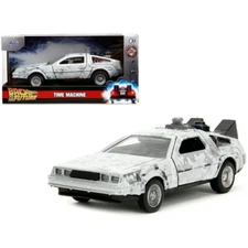 JADA 1/32 BACK TO THE FUTURE DMC DELOREAN TIME MACHIN FROST VERSION SILVER 34785