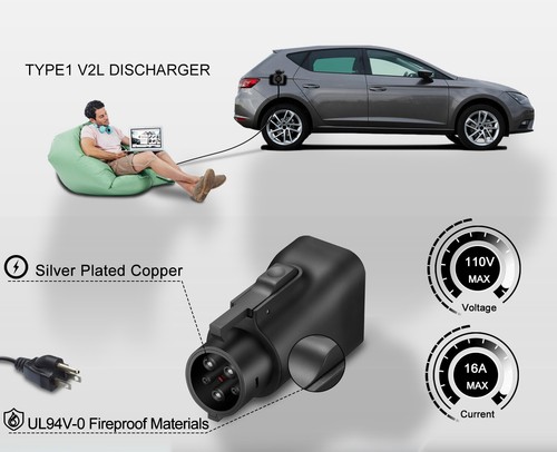 V2L Vehicle to Load Adapter - J1772 Plug (North America) to AC Outlet, Up to 16A - Picture 9 of 10