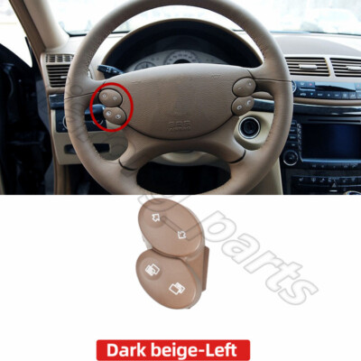 For Benz W211 W218 Dark Beige Steering Wheel-Left Multi-function Button Cover