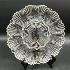 Deviled egg plate.  Anchor Hocking clear glass Classic Shellfish Pattern