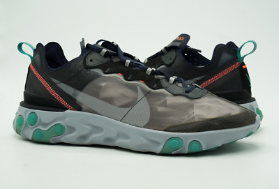 Nike React Element 87 Black Midnight Navy Blue Size 10 Running Shoe AQ1090-005 React Element 87  main image 2