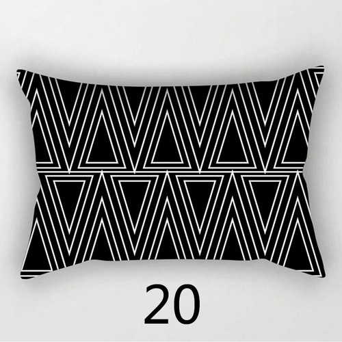 30x50cm Black White Geometric Cushion Cover Sofa Home Decor Map Pillow Case Soft - Picture 28 of 46