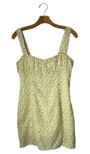 Princess Polly Dress Women 8 Yellow Floral Freya Mini Sheath Boho Cottagecore