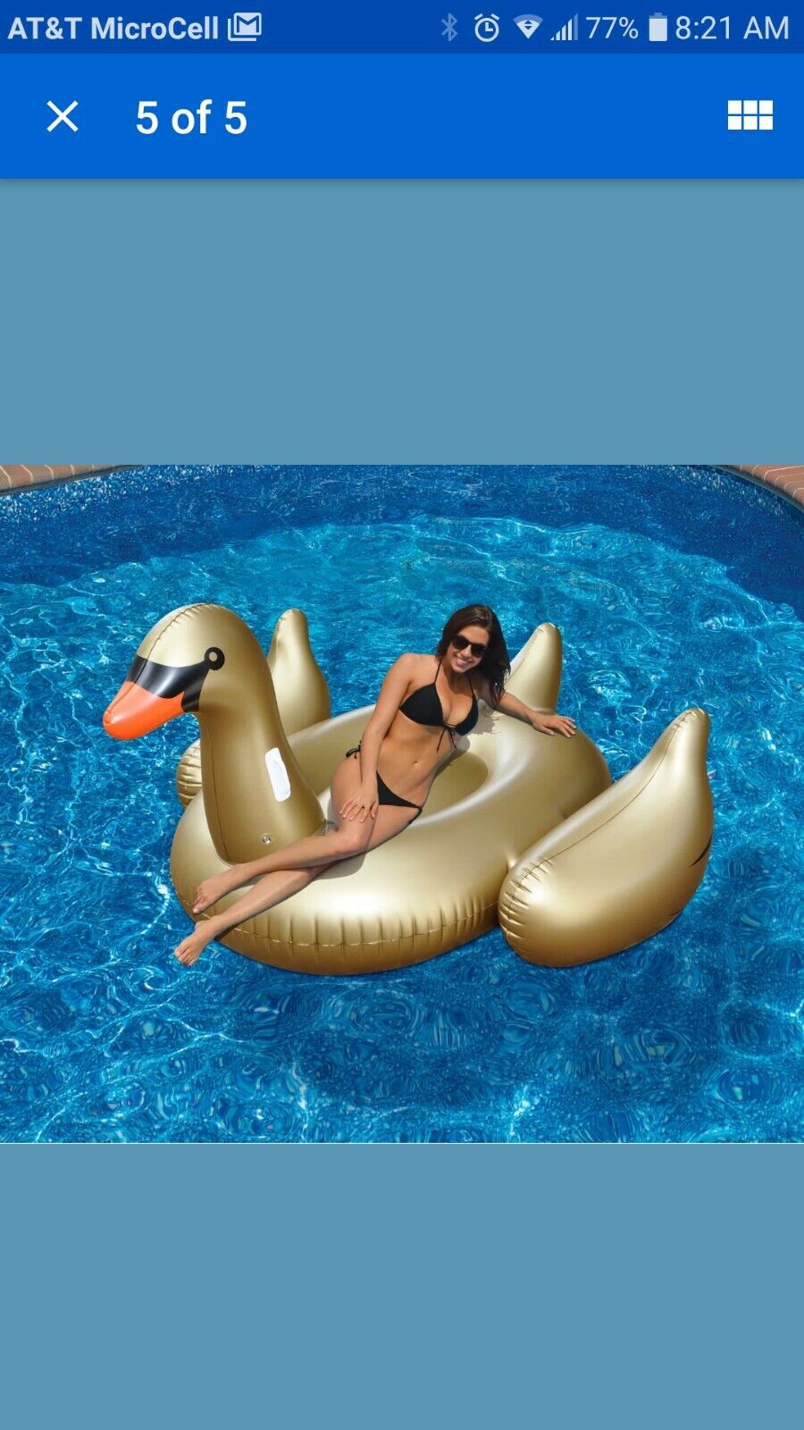 Swimline Golden Swan 75 online shop Inch Max 89% OFF Raft Giant Inflatable Rideable PVC