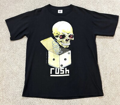 Vintage Rush Shirt Black Pushead Roll The Bones Double Sided 1991 