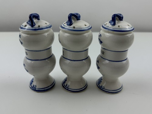 Blue Onion Vintage 1950's - Seven Ceramic Spice Jars - Picture 5 of 14