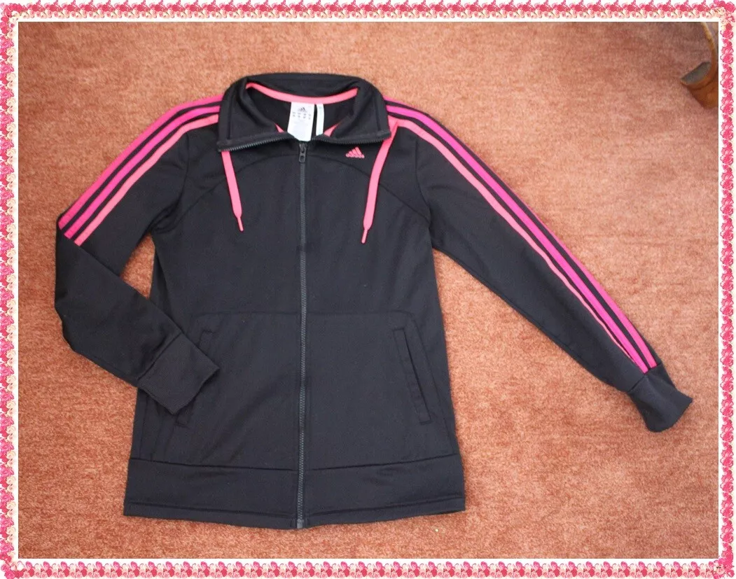 Gymnastiek Immuniteit Commandant Adidas Performance Damen Jacke 3 - Streifen Gr. S schwarz rosa | eBay