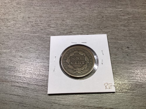 1843 Braided Hair Large Cent with Petite Small Letters US Copper 081622 56re - Bild 2 von 4