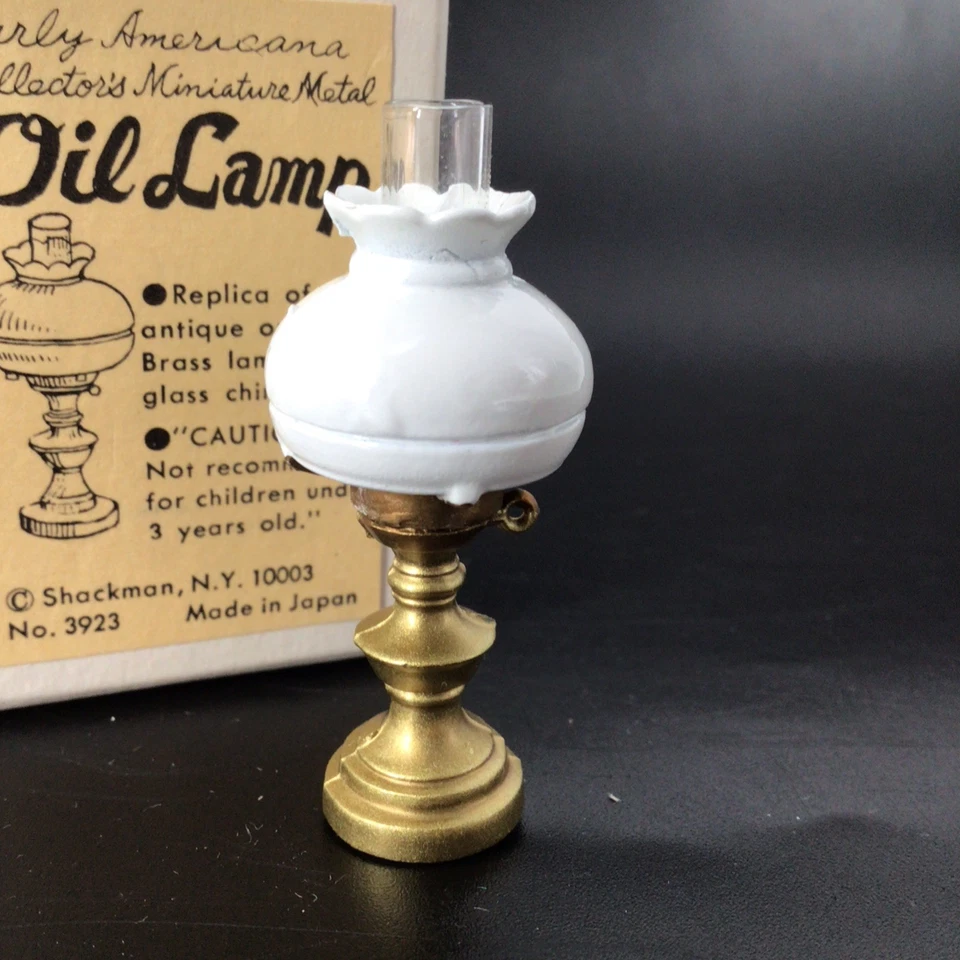Lámpara de aceite Shackman Hurricane miniatura vintage para casa de muñecas #3923 nueva de colección Foto 3 de 4