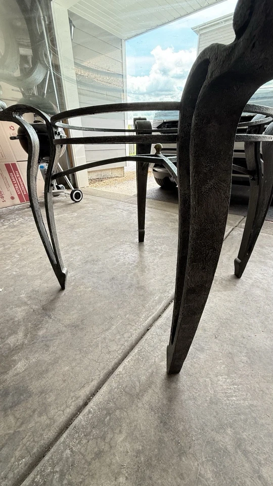 Steel Base Glass Table Set - Image 4 of 4