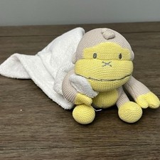 Baby Bum Crochet Duke the Monkey in Amigurumi Yellow Gray Lovey