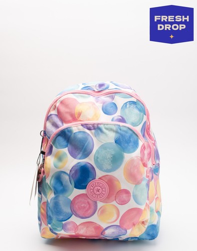KIPLING Backpack Bubble Pattern Padded Strap Zip Closure