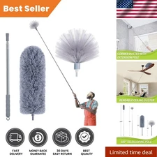100" Extendable Spider Web Brush & Ceiling Cleaner - Efficient Dust Removal Kit