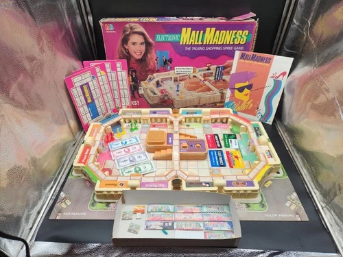Vintage Electronic Talking Mall Madness Board Game Milton Bradley Incomplete
