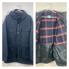 WOOLRICH Vintage 80's Men Large Wool Blanket Lined Utility Barn Chore Jacket USA