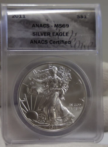 2011 US Silver Eagle $1 ANACS MS69
