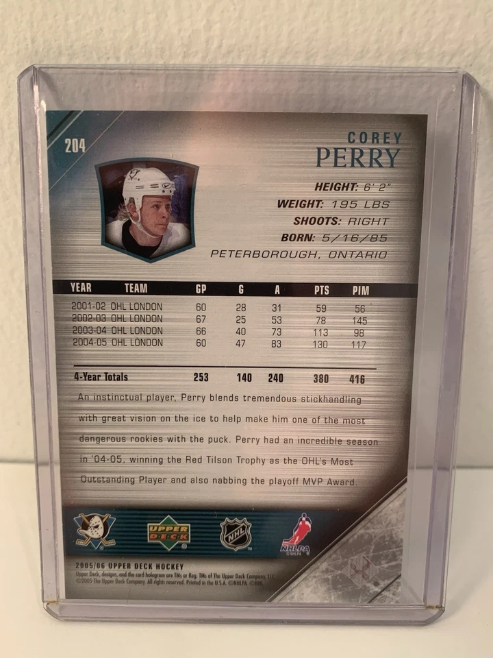 Corey Perry Young Guns Upper Deck Series 1 #204 - Image 2 of 4
