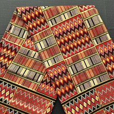African fabric, Ankara fabric, Gold glitter red kente print fabric, Occasion