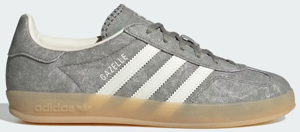 adidas Gazelle Indoor Silver Pebble Off White Canvas W for sale | eBay