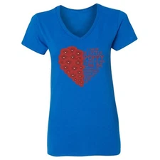 Little Red Poppy Heart - Memorial Day Tribute Ladies' V-Neck Tshirt