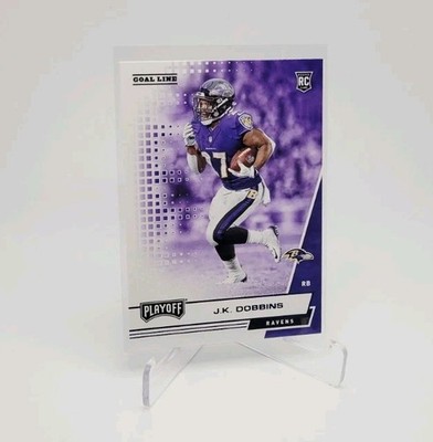 J.K DOBBINS 2020 Panini Playoff Blue Foil Goal Line Rookie #215 BRONCOS RAVENS 