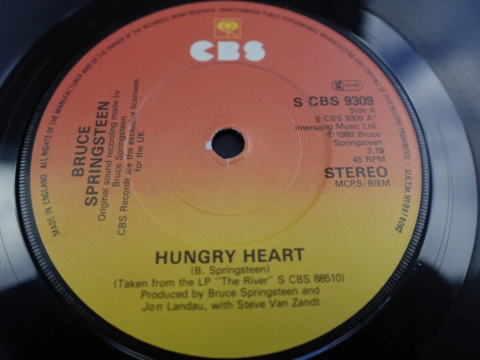 Bruce Springsteen HUNGRY HEART 1980 UK 7" P/S  PLAYS MINT HEAR - Image 2 of 4