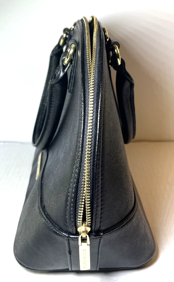 Bolso de mano Anne Klein grande negro imitación cuero asa superior mano abovedada Foto 4 de 4