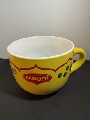 Maggi Seasoning Mug Cup Advertising Yellow Vtg Vegetables Soup