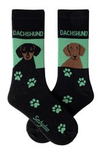 Sabyloo Dachshund Dog Crew Socks US Men's Size 10-13 - NWT