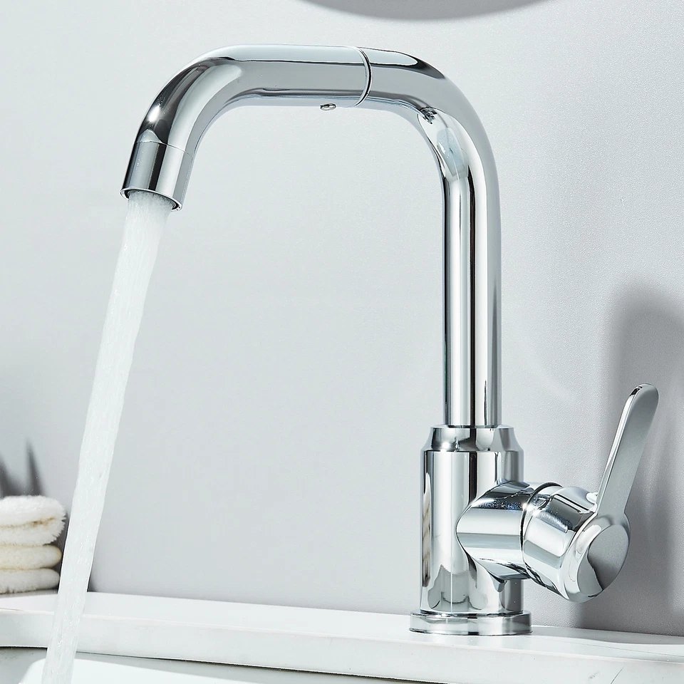 Waschtischarmatur Badarmatur 360° Wasserhahn Bad Waschbecken Mischbatterie Chrom