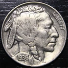 1936 Buffalo Nickel 5c US Coin Philadelphia mint "Full Horn, Tail on Hip"