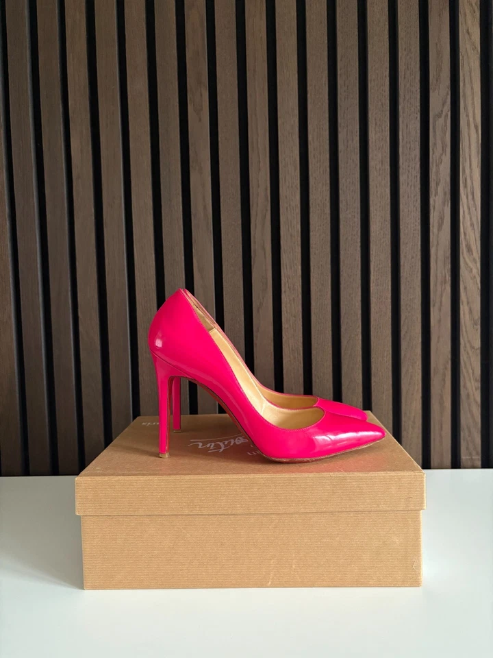Christian Louboutin Pigalle Heels 100 Patent Leather Pink UK 4 - Image 3 of 4