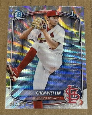 CHEN-WEI LIN 2025 Bowman Chrome 1st Silver Wave Refractor #242/350 Cardinals