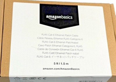 Amazonbasics RJ45 Cat-6 Ethernet Patch Cable 5 Ft 1.5m Black