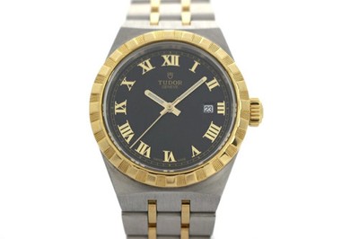 Tudor Royal 28303 K18Yellow Gold / Stainless Steel 28mm Black Dial 2023 #DW1308