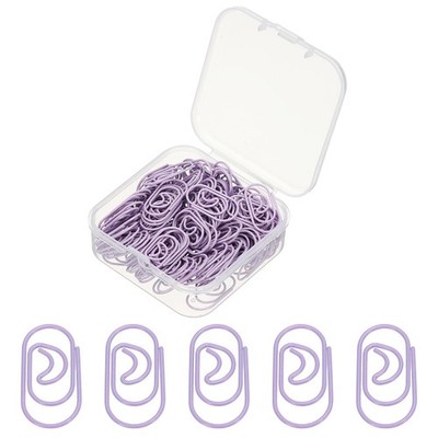 120pcs Paper Clip, 20mm Mini Moon Rust-proof Paper Clip Paper Clip,Purple