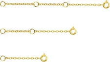 3 Pack 14K Gold Necklace Extender Chain w/ Lobster for Necklaces Bracelet Anklet