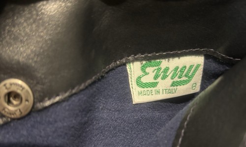 ENNY-ICONIC ITALIAN VINTAGE-MEDIUM SOFT LEATHER-CROSS BODY BAG IN NAVY BLUE-VGC. - Picture 12 of 15