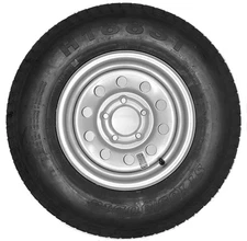 eCustomrim Trailer Tire On Rim ST185/80D13 185/80D-13 LRC Silver Modular Wheel