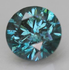 Cert 1.45 Carat Vivid Blue VS2 Round Brilliant Natural Enhanced Diamond 7.26mm