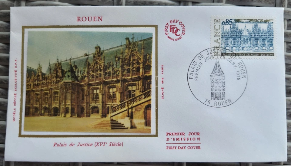 PALAIS de JUSTICE, ROUEN, Enveloppe FDC 1er jour 1975 - Photo 1/1
